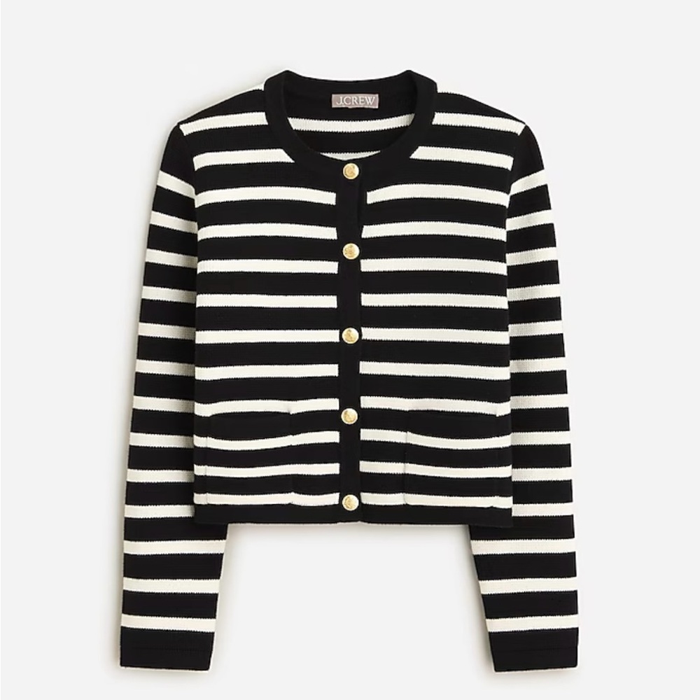 Emilie sweater lady jacket in black and white stripe
